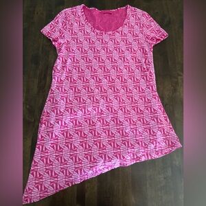 Fresh Produce Large Tunic‎ Top Resortwear Beachy Summer Pink Arty Vacation